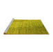 Sideview of Machine Washable Abstract Yellow Contemporary Rug, wshcon1306yw