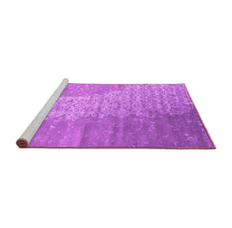 Sideview of Machine Washable Abstract Pink Contemporary Rug, wshcon1306pnk