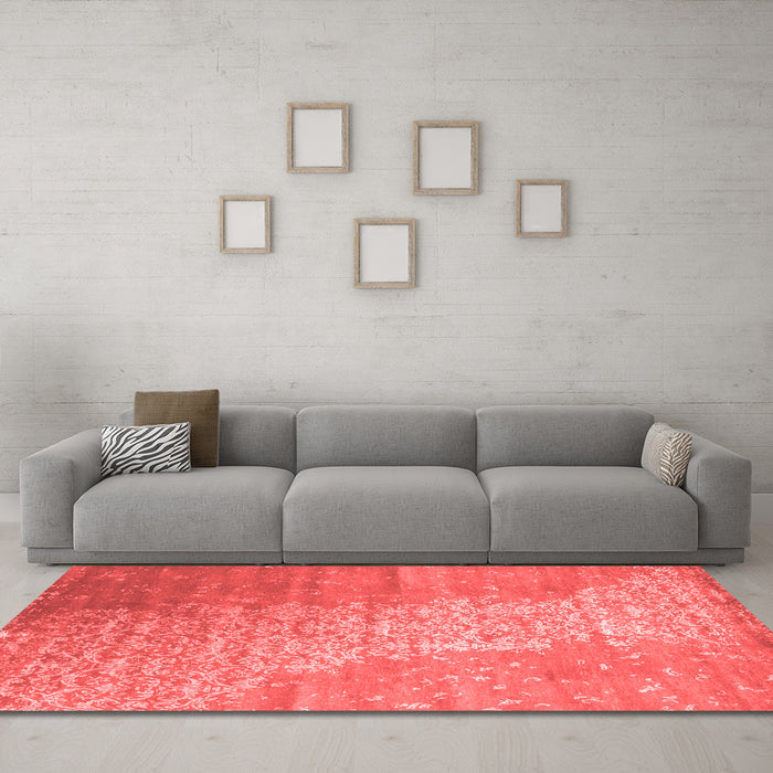 Contemporary Red Washable Rugs