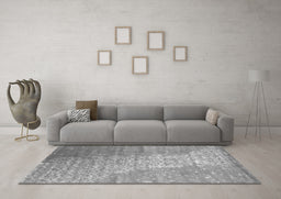 Machine Washable Abstract Gray Contemporary Rug in a Living Room,, wshcon1306gry