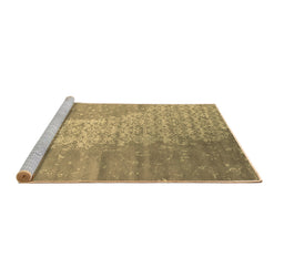 Sideview of Machine Washable Abstract Brown Contemporary Rug, wshcon1306brn