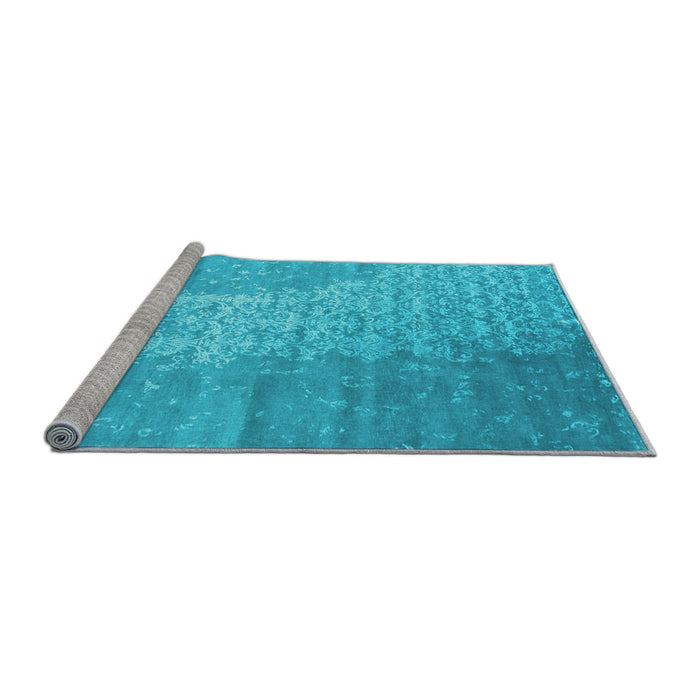 Sideview of Machine Washable Abstract Light Blue Contemporary Rug, wshcon1306lblu