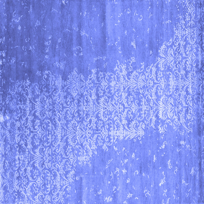 Square Machine Washable Abstract Blue Contemporary Rug, wshcon1306blu