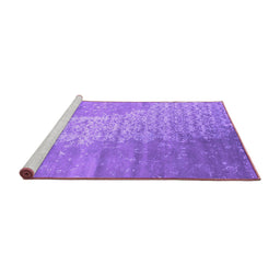 Sideview of Machine Washable Abstract Purple Contemporary Area Rugs, wshcon1306pur