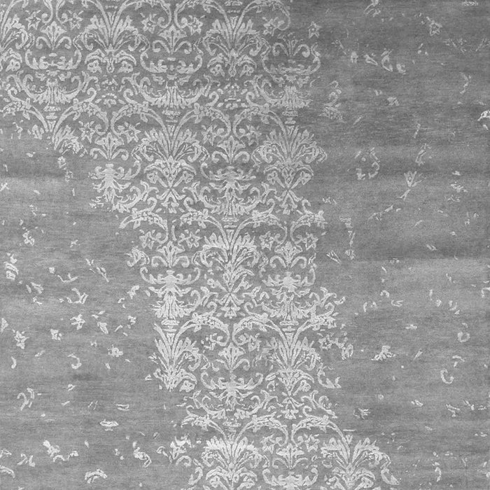 Serging Thickness of Machine Washable Abstract Gray Contemporary Rug, wshcon1306gry
