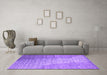 Machine Washable Abstract Purple Contemporary Area Rugs in a Living Room, wshcon1306pur