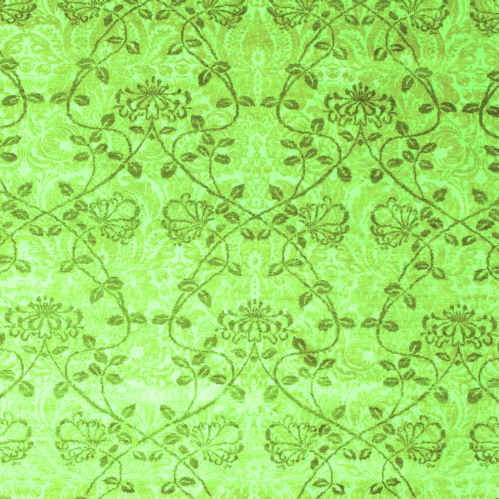 Serging Thickness of Machine Washable Abstract Green Contemporary Area Rugs, wshcon1307grn