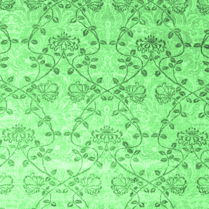 Machine Washable Abstract Emerald Green Contemporary Area Rugs, wshcon1307emgrn