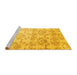 Sideview of Machine Washable Abstract Yellow Contemporary Rug, wshcon1307yw