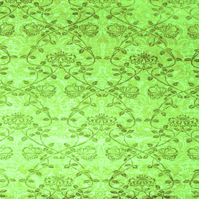 Round Machine Washable Abstract Green Contemporary Area Rugs, wshcon1307grn