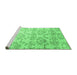 Sideview of Machine Washable Abstract Emerald Green Contemporary Area Rugs, wshcon1307emgrn