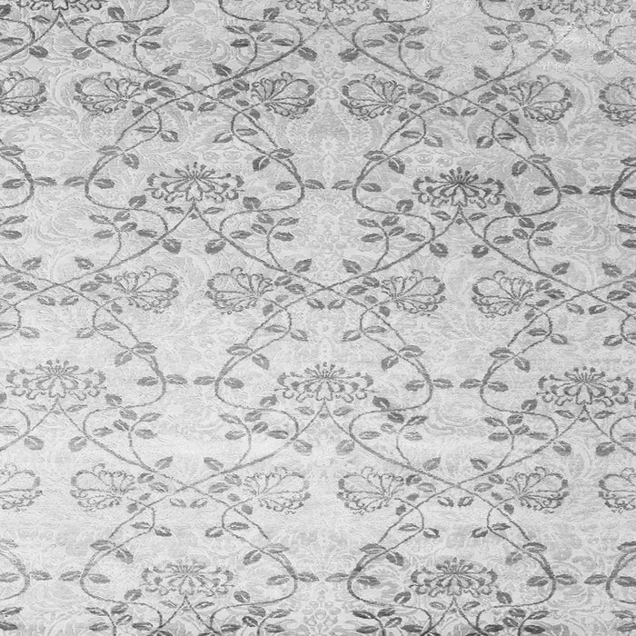 Round Machine Washable Abstract Gray Contemporary Rug, wshcon1307gry