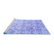 Sideview of Machine Washable Abstract Blue Contemporary Rug, wshcon1307blu