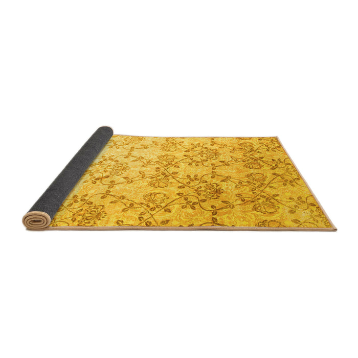 Sideview of Abstract Yellow Contemporary Rug, con1307yw