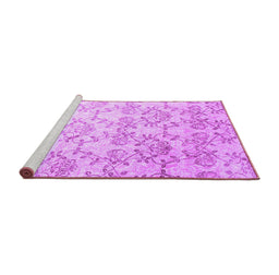 Sideview of Machine Washable Abstract Purple Contemporary Area Rugs, wshcon1307pur