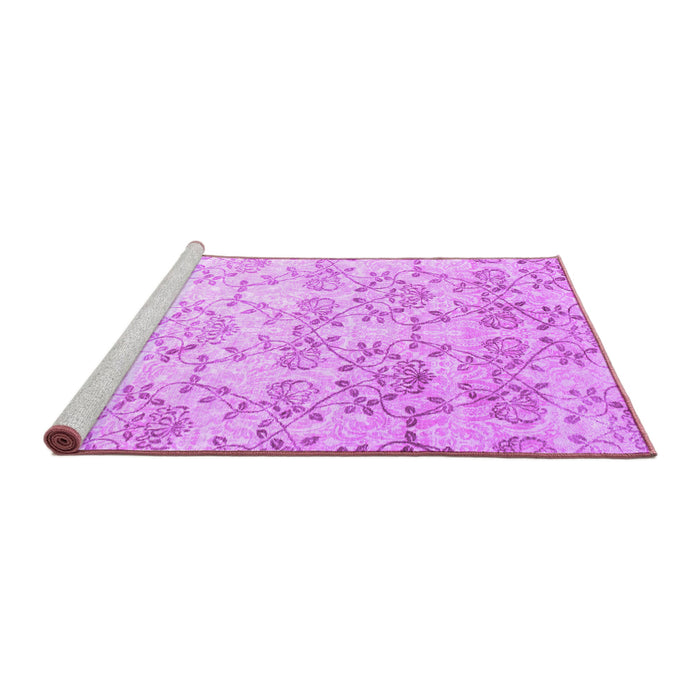 Sideview of Machine Washable Abstract Purple Contemporary Area Rugs, wshcon1307pur