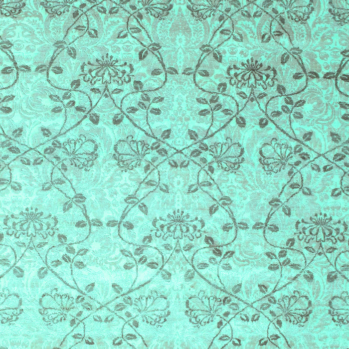 Machine Washable Abstract Turquoise Contemporary Area Rugs, wshcon1307turq