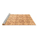 Sideview of Machine Washable Abstract Brown Contemporary Rug, wshcon1307brn