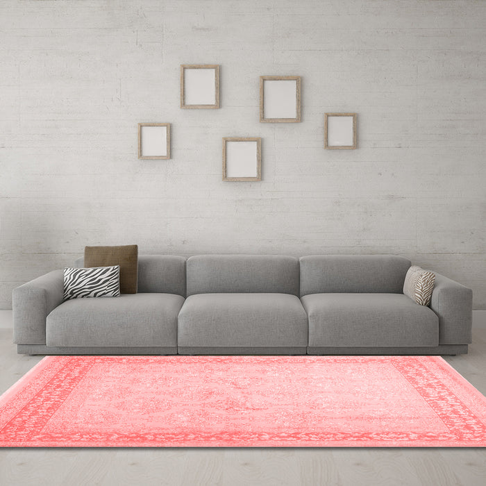 Contemporary Red Washable Rugs