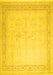 Machine Washable Abstract Yellow Contemporary Rug, wshcon1308yw