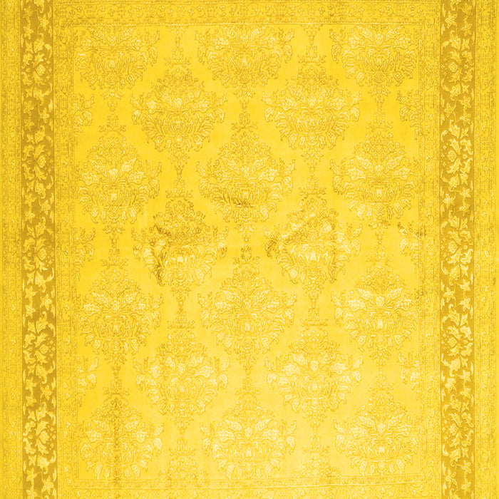 Machine Washable Abstract Yellow Contemporary Rug, wshcon1308yw