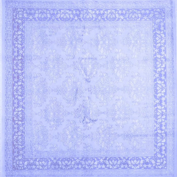 Square Machine Washable Abstract Blue Contemporary Rug, wshcon1308blu