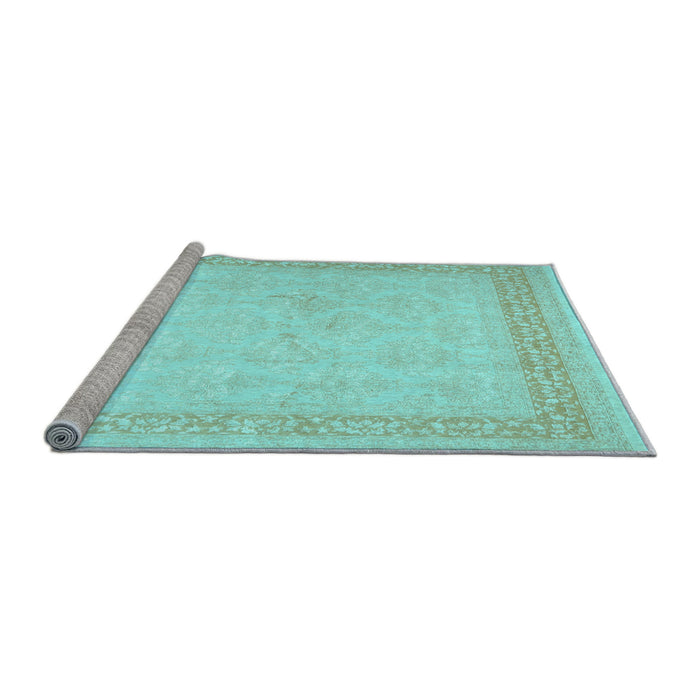Sideview of Machine Washable Abstract Light Blue Contemporary Rug, wshcon1308lblu