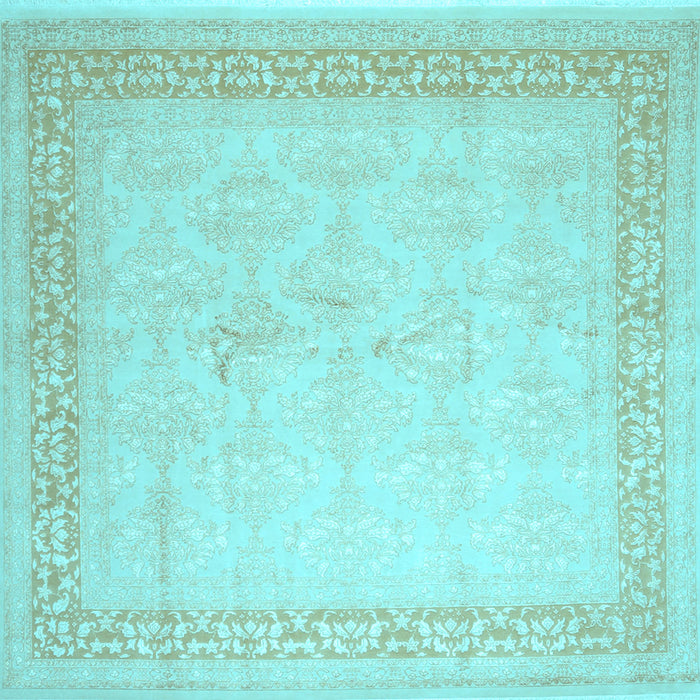 Square Abstract Light Blue Contemporary Rug, con1308lblu