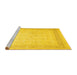 Sideview of Machine Washable Abstract Yellow Contemporary Rug, wshcon1308yw