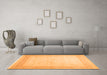 Machine Washable Abstract Orange Contemporary Area Rugs in a Living Room, wshcon1308org