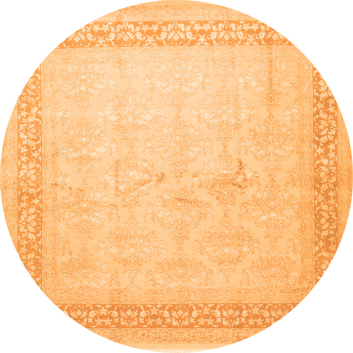 Square Abstract Orange Contemporary Rug, con1308org