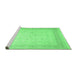 Sideview of Machine Washable Abstract Emerald Green Contemporary Area Rugs, wshcon1308emgrn