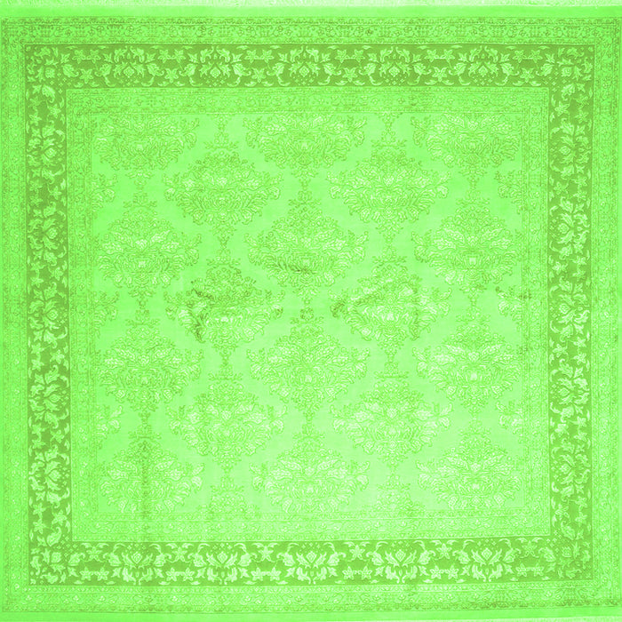 Serging Thickness of Abstract Green Contemporary Rug, con1308grn