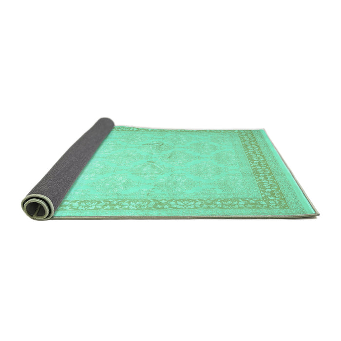 Sideview of Abstract Turquoise Contemporary Rug, con1308turq