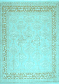 Abstract Light Blue Contemporary Rug, con1308lblu