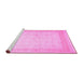 Sideview of Machine Washable Abstract Pink Contemporary Rug, wshcon1308pnk