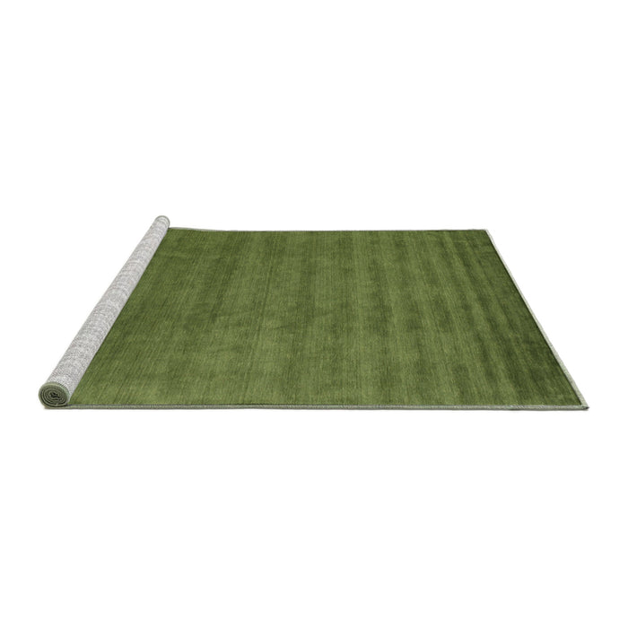 Serging Thickness of Machine Washable Contemporary Seaweed Green Rug, wshcon1309