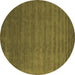 Round Abstract Brown Contemporary Rug, con1309brn