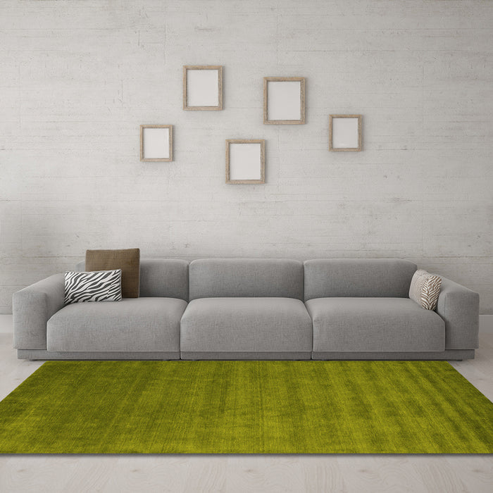 Machine Washable Abstract Yellow Contemporary Rug in a Living Room, wshcon1309yw