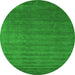 Machine Washable Abstract Green Contemporary Area Rugs, wshcon1309grn