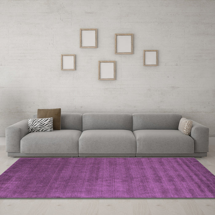 Machine Washable Abstract Purple Contemporary Area Rugs in a Living Room, wshcon1309pur
