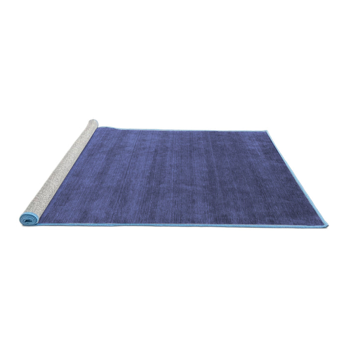 Sideview of Machine Washable Abstract Blue Contemporary Rug, wshcon1309blu