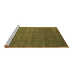 Sideview of Machine Washable Abstract Brown Contemporary Rug, wshcon1309brn