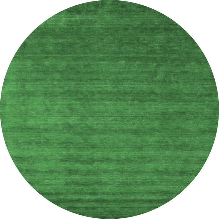 Round Abstract Emerald Green Contemporary Rug, con1309emgrn