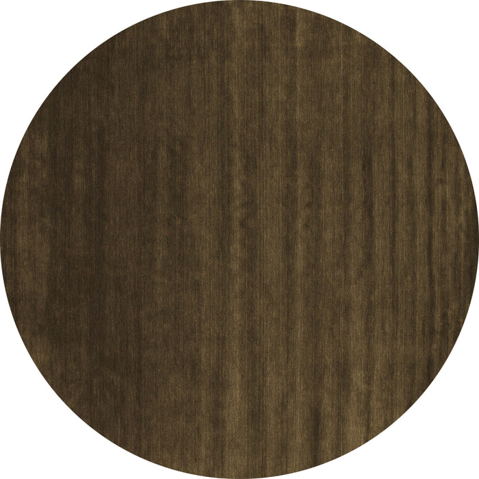 Round Abstract Brown Contemporary Rug, con130brn