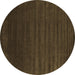 Round Abstract Brown Contemporary Rug, con130brn