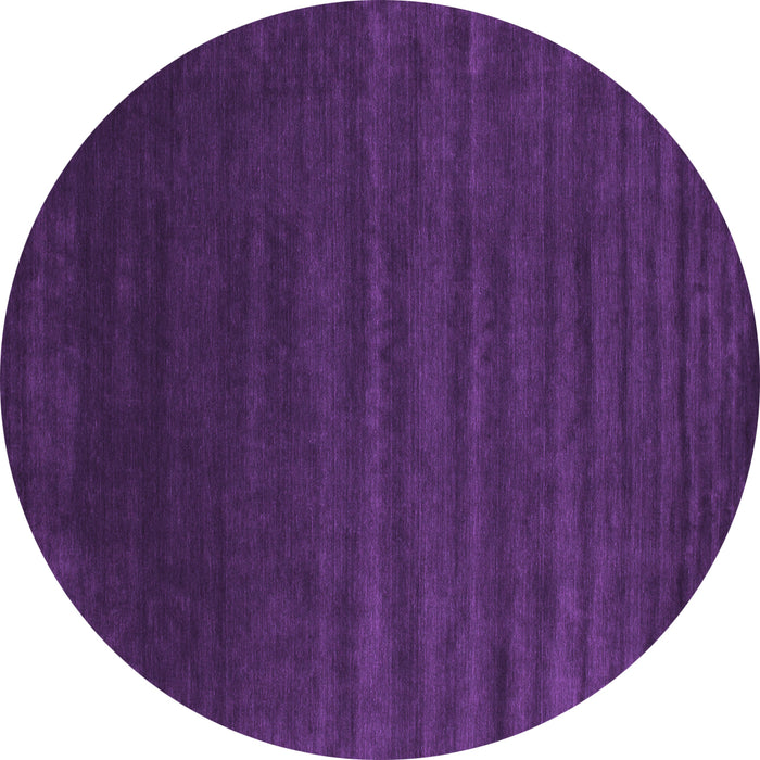 Round Abstract Purple Contemporary Rug, con130pur