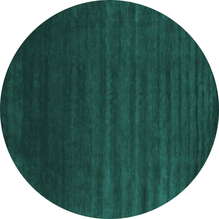 Round Abstract Turquoise Contemporary Rug, con130turq