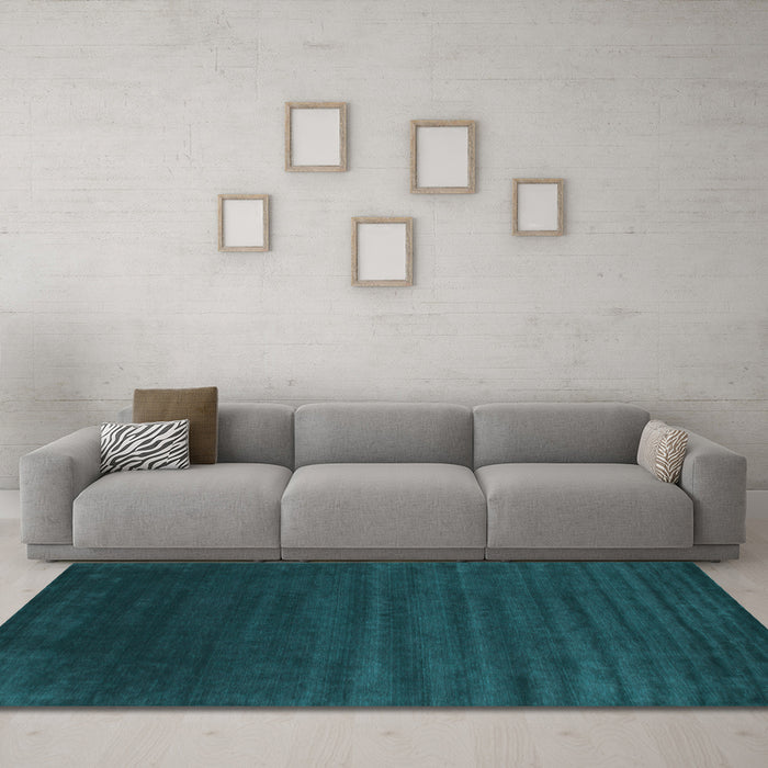 Machine Washable Abstract Light Blue Contemporary Rug in a Living Room, wshcon130lblu