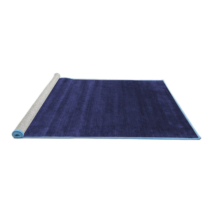 Sideview of Machine Washable Abstract Blue Contemporary Rug, wshcon130blu